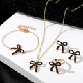 VKME Retro Style Bow Rhinestone Earrings Necklace Jewelry Set for Women Jewelry Wholesale