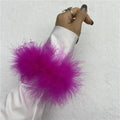 Women Feather Cuffs for Wrist Elegant Feather Snap Bracelet Nail Photo Cuffs Shirts Cuffs With Feather