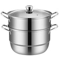 New Product Ideas 2024 Eco-Friendly Commercial Stainless Steel Multi-Layer Steamer Cook Pot Glass Cover for Gas Induction Stoves