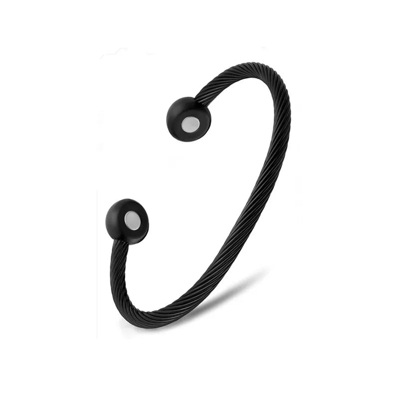 2025 Interelectric 316L Stainless Steel Healthy Magnetic FIR Energy Black Men's Women's Vintage BANGLE Bracelet Anniversary 1