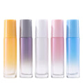 Custom 10ML Gradient Orange Glass Roll-on Vial with Aluminum Screw Cap Empty Cosmetic Bottle for Skin Care Serum and Hair Oil