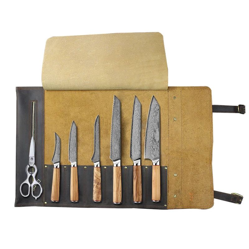 Knife Set Damascus Chef Knife 8"inch Damascus Steel Kitchen Cleaver Slicing Kitchen Utility Knives