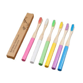 Eco-Friendly Reusable Detachable Toothbrush Head Natural Bamboo with Charcoal Bristles for Adults
