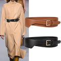 New Fashion Belts for Women PU Leather Gold square Pin Buckle HOT Body Corset Female Wide Soft Belt