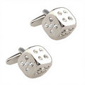 Wholesale Crystal Diamond Dice Novelty Cufflinks Custom Mens Suit Shirt Shirt Fashion Accessory Wedding Tuxedo Trendy Jewelry