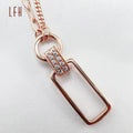 New Design Minimalist Jewelry Gift Real Chain 18k Gold  Square Hollow Pendant Necklace Solid Gold Chain Necklace 18k Pure