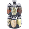 1 Set Multifunctional Rotating Kitchen Spice Rack With 6 Spice Jars Seasoning Jar Set for Home/ Dorm/Restaurant