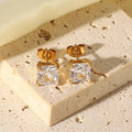 Fashion Gorgeous Green Pink Clear Cubic Zirconia Stud Earrings for Women Noble Party Earring Fine Birthday Gift Lady