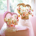 Hot Sale Flower Handbag Christmas Love Paper Heart Shape Flower Box for Flower Arrangement