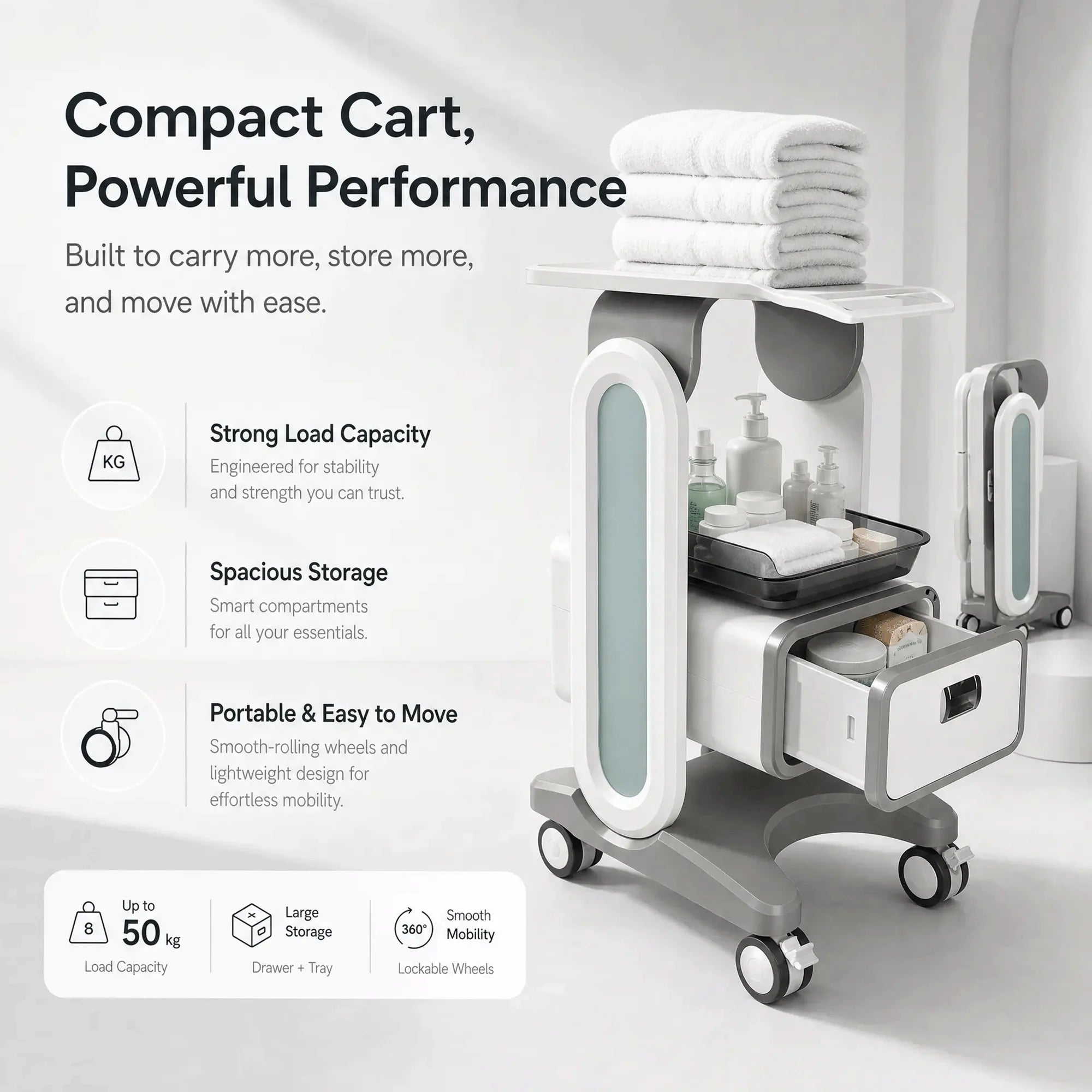 Factory Plastic Modern 3 Layers with Wheels Beauty Equipment 2 Drawers Salon Machines Carts Trolleys Beauty Trolley