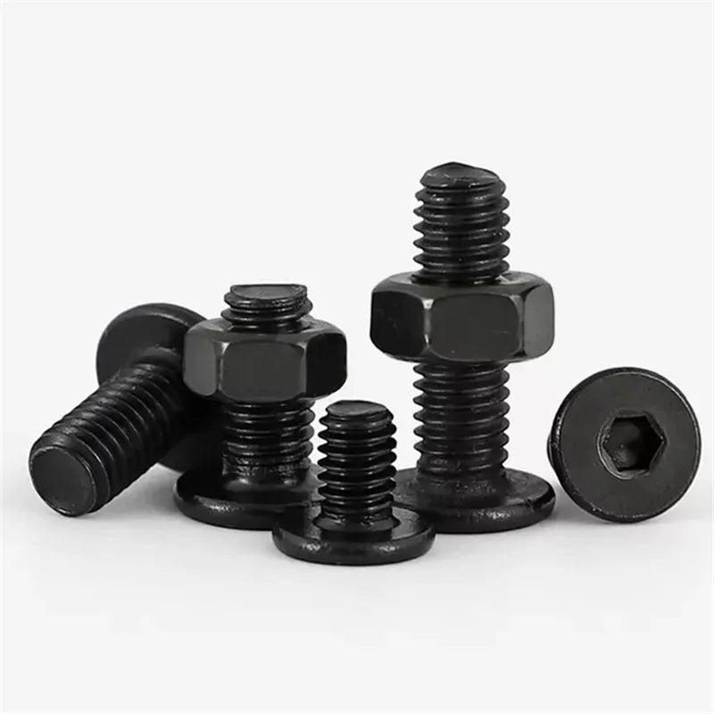 Manufactures Customized Allen Black Carbon Steel M2 X 6mm M3 8mm M4 M5 Bolt Low Hex Socket Head Furniture Screw Bolts