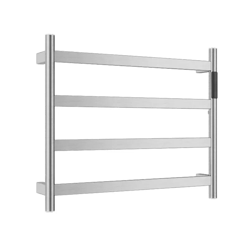 Hotel Brushed Wall Mount Towel Warmer Plug-in Bathroom Electric Heated Towel Drying Racks with Built-in Timer