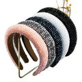 Wholesale Fashion Women Baroque Crystal Hairband Luxury Bling Hair Band Glitter Rhinestone Padded Headband for Women