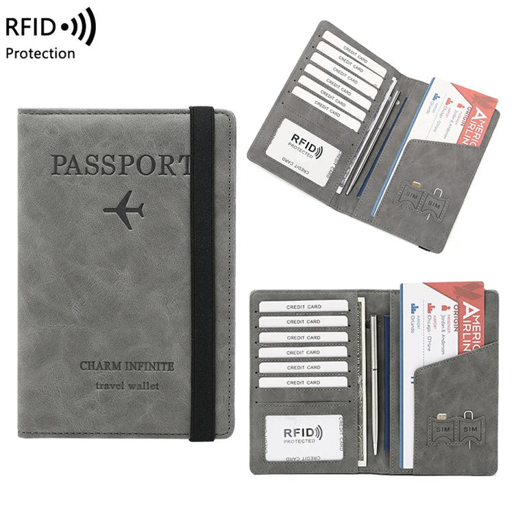 Personalized Sublimation Pu Travel Passport Holder Cover Wallet Rfid Blocking Leather Passport Holder