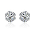E0077 S925 Sterling Silver Snowflake Stud Earrings New Light Luxury Design for Women Christmas Gift