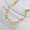 Minos Bohemia Stainless Steel Charm Necklaces Hypoallergenic Jewelry 18K Gold Plated Oval Blank Charms Necklaces for Women
