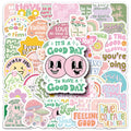 50Pcs VSCO Pink Green Cute Decorative Stickers for Phone Luggage Decor Aesthetic Phrases Sticker