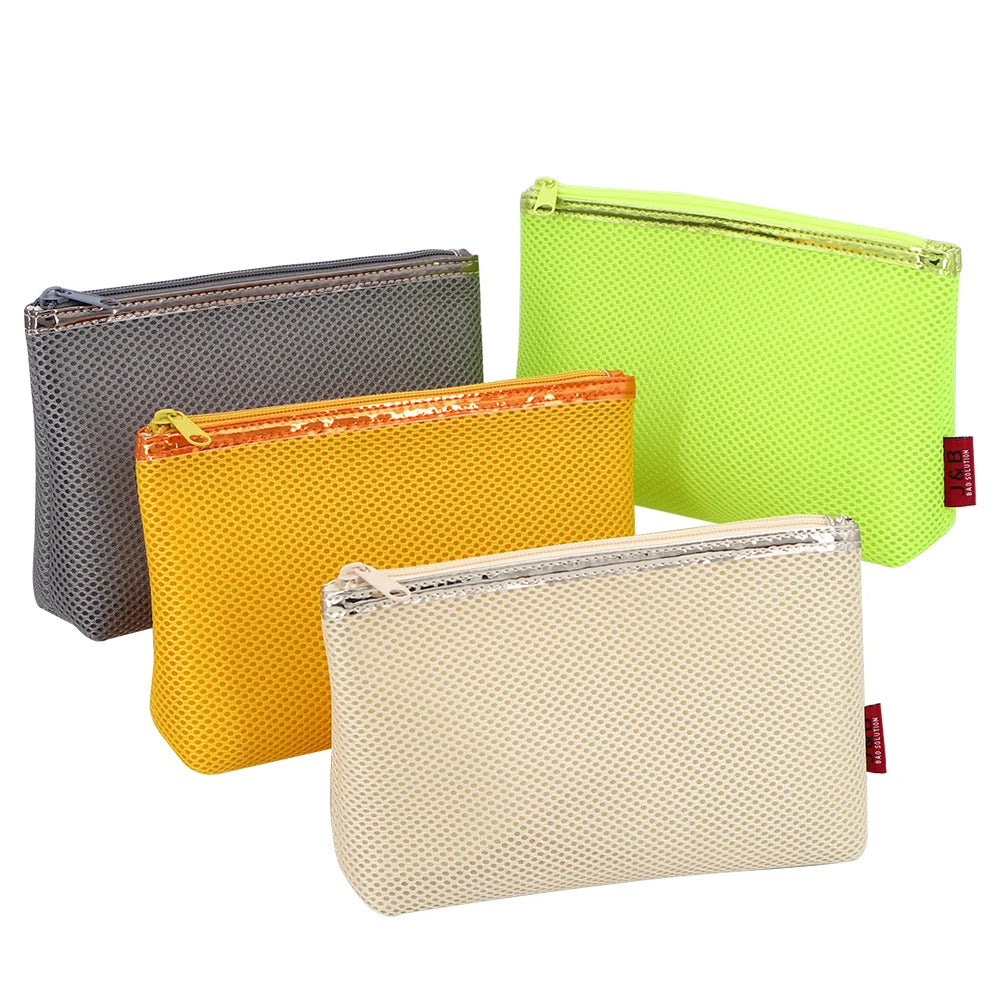 Shock Resistance Sandwich Mesh Zipper Pouch Bag With Private Label Logo Cosmetic Electronic Products Organizer Bag Packaging