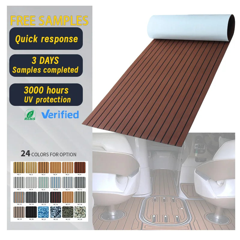 Melors Modern Outdoor Waterproof Custom Self Adhesive UV Resistant Synthetic Teak EVA Foam Sheet Marine Decking for Kayak Yacht