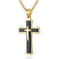 Custom Hip Hop Design Male 316L Stainless Steel Handmade Jewelry Long Chain Men Popular Cross Pendant Necklace