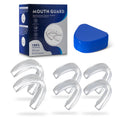 BPA-Free CE Certified 6-Pack Teeth Guard Kit Food Grade EVA for Night Teeth Grinding Clenching Includes Teeth Whitening Gel for