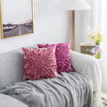 Luxury New Design Elegant 3D Flower Cushion Covers Pink Flower Velvet  Pillowcases for Wedding Home Decoration