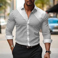 2025 Factory Wholesale Men's Stylish Dress Shirts Custom Printed Stand Collar Good Quality Office Fashion