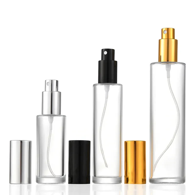 30ml 100ml Empty Fine Mist Thick Bottom Round Glass Perfume Spray Bottle with Gold Pump Sprayer Glass Perfume Bottle