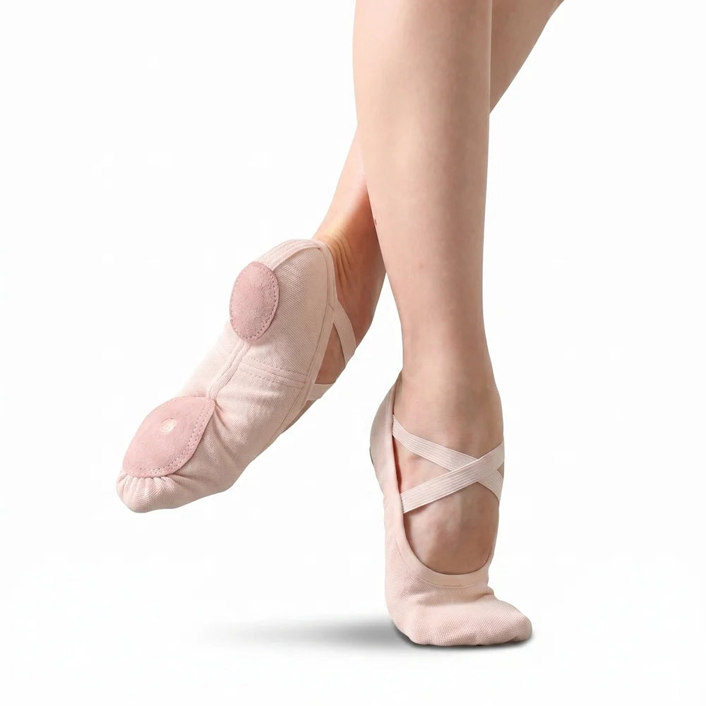 E2517 Canvas Split Sole Pink Dance Shoes Women Ballet Dance Wear Shoes