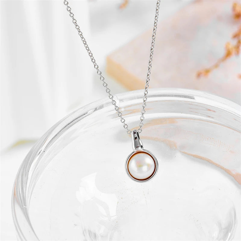 Vintage Women Jewelry Psj Wholesale Brass 18k Gold Plated Freshwater Pearl Pendant Necklaces for Mothers Day Gifts