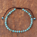 Handmade Adjustable 2x4mm Tile Natural Stone Beads Bracelet Yoga Stretch Tibetan Gemstones Beaded Bracelets for Women Wholesale