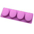 Saffron 4-Cavity Silicone Soap Mold 3D Small Oval Shape with Round Silicon DIY Creative Baking Mold OEM/ODM Welcome