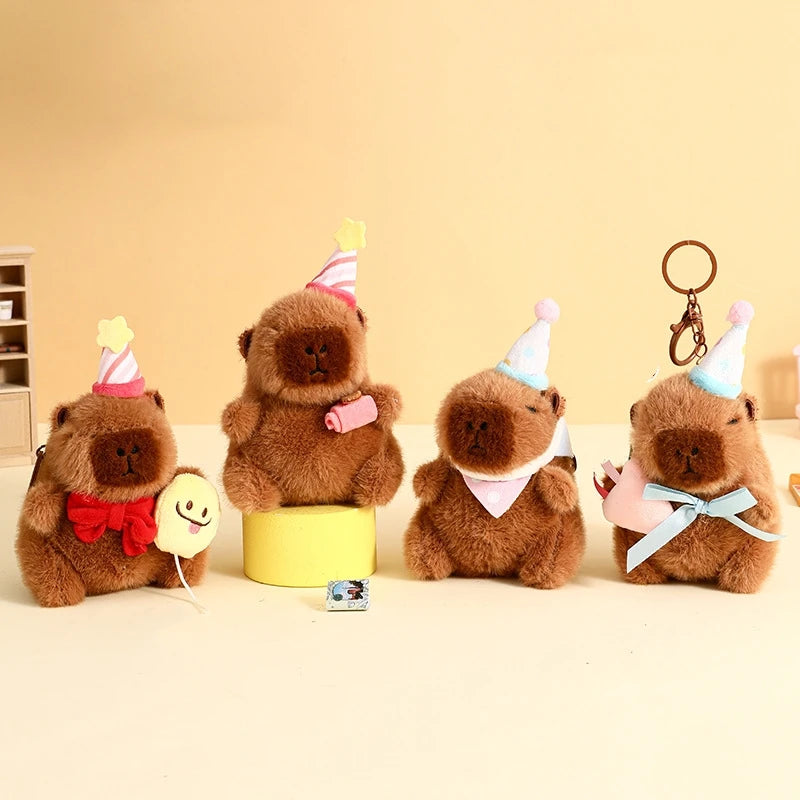 Peluche De Capibaras Keychain Birthday Animals Capybara Key Chains Stuffed Capibaras Toys Plush Dolls Peluches Capibara Keychain