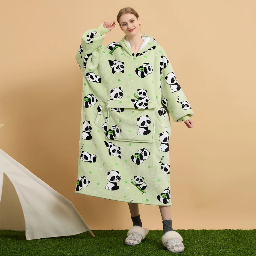 Home Textile China Hooded Wearable Sweatshirt Custom Super Long Flannel Sherpa Oversize Blanket Hoodie