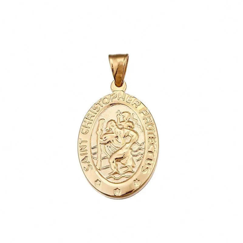 SY Custom Personality Stainless Steel Religion Jesus Oval Tags Pendant Charms Jewelry Necklace