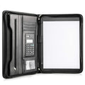 Customized Zipper PU Business Padfolio Organizer Presentation Slot Solar Calculator Card Storage Folder A4 Portfolio
