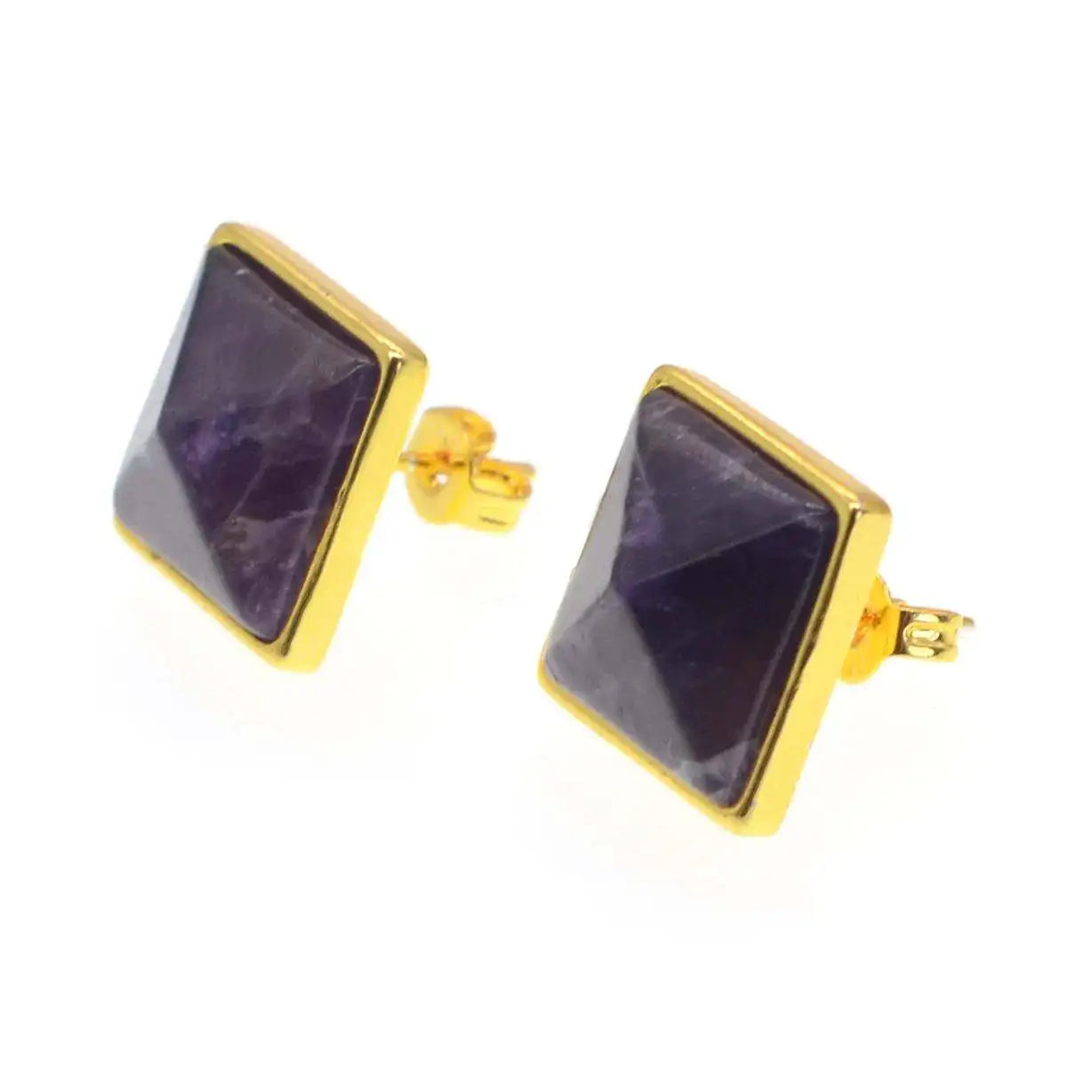 Genuine Square Shape Turquoise 925 Sterling Silver Stud Earrings Jewelry for Women