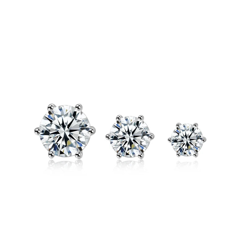 1.00 Carat Brilliant Cut Moissanite Stone  S925 Earring
