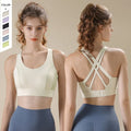 Wholesale Lightweight Soft Sports Bras U-shaped Neckline Cross Straps Shockproof Running Yoga Bras