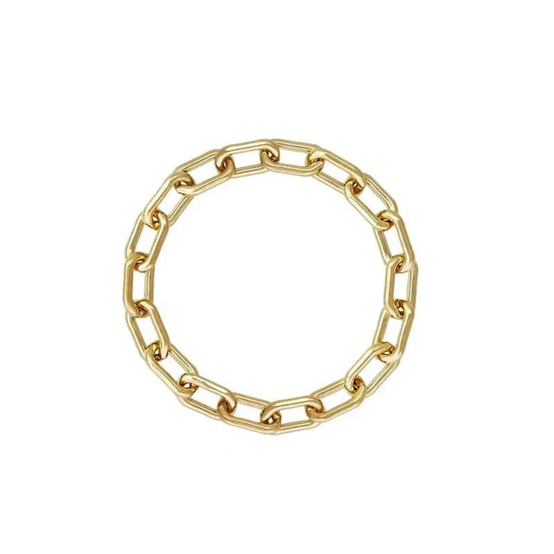 Fashion 14k Gold Filled 2.4mm Paperclip Chain Ring for Jewelry Women