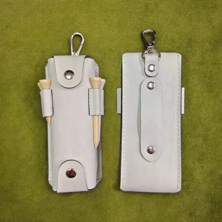 Premium Golf Ball Accessories Laserable Leatherette Golf Tee Holder Custom Golf Bag
