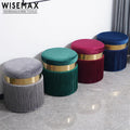 WISEMAX Living Room Home Furniture Colorful Velvet Small Stool Chair Classical  Design Sofa  Shoe Stool Bedroom Dressing Chair