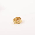 High End 18K Plain Gold False Multi-layer Statement Band Rings Stainless Steel Trendy Simple Gold Plated Jewelry