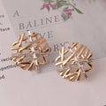 TongLing Fashion Trendy Alloy Gold Fashion Latest New Design Snowflake Stud Earrings Jewelry for Woman Girl