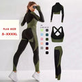 3 Pcs Ropa Deportiva Ladies Workout Clothing Gym Sports Seamless Fitness Yoga Active Wear Plus Size Women Yoga Set With Jacket