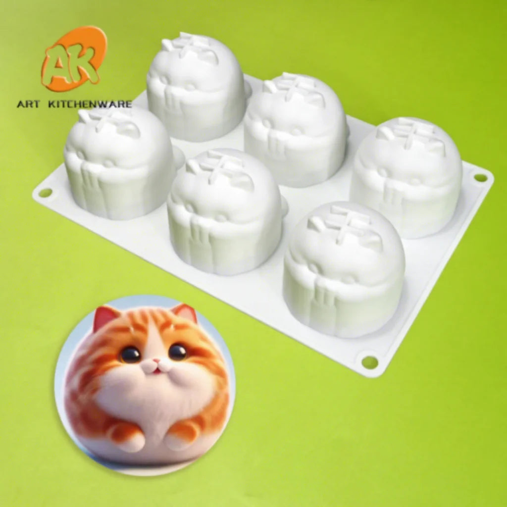 AK Custom 3D Chocolate Mousse Silicone Cake Mold for DIY Cute Cat Squeeze Toy Ice Candle Mould Silicone Baking Mold Pastry Tray