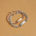 2024 Trendy Couples Bracelets 8mm Curb Chain Bracelet Custom Engraved Bracelets for Him Her Personalized Gift