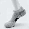 Manufacture Non Slip Sports Ankle Elite Athletics Socks Mesh Men Grey Thick Terry Bottom Padded No Show Ankle Socks
