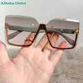 2023 Square Rimless Designer Fashion Women Ladies Sunglasses Women Retro Vintage Gradient Rectangle Rimless Frames Sunglasses
