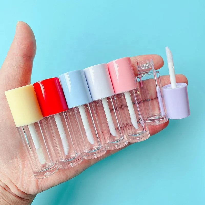 LZ Pack Stock 100pcs Cream White Blue Purple Red Pink Lipgloss Tubes 2.5ML Mini Kids Custom Empty Lip Gloss Tubes